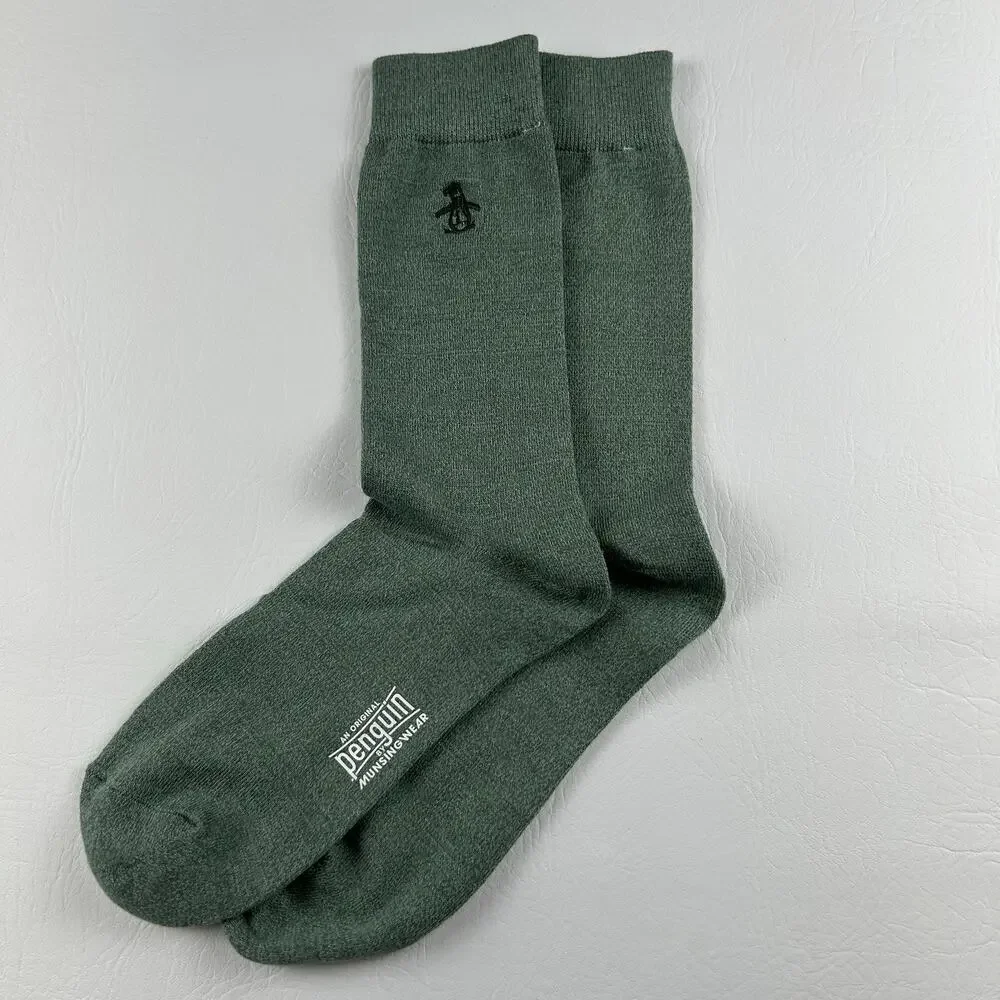Original Penguin Men’s Sage Green Crew Dress Socks 1 Pair